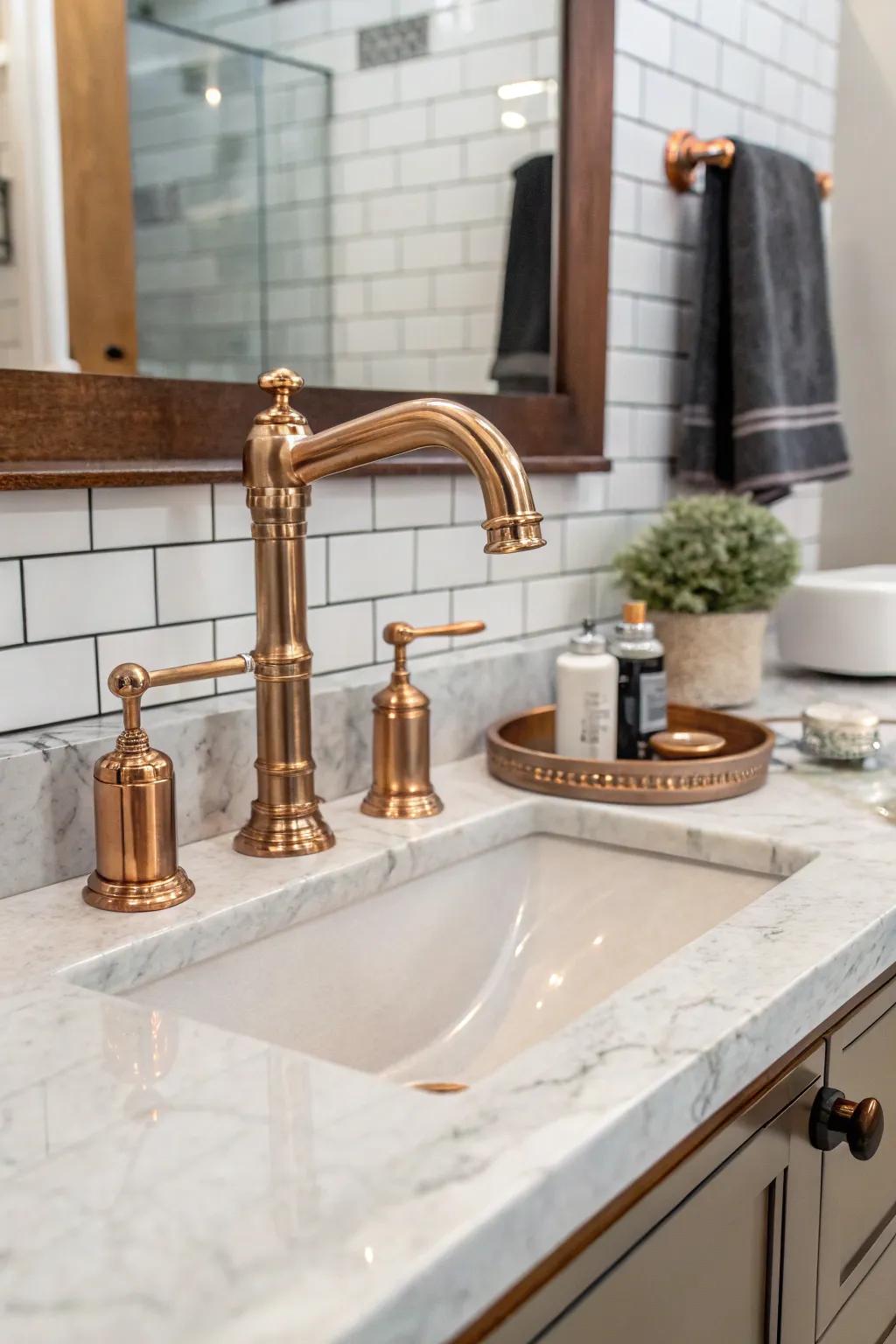 Blending metals contributes refinement to country decor.