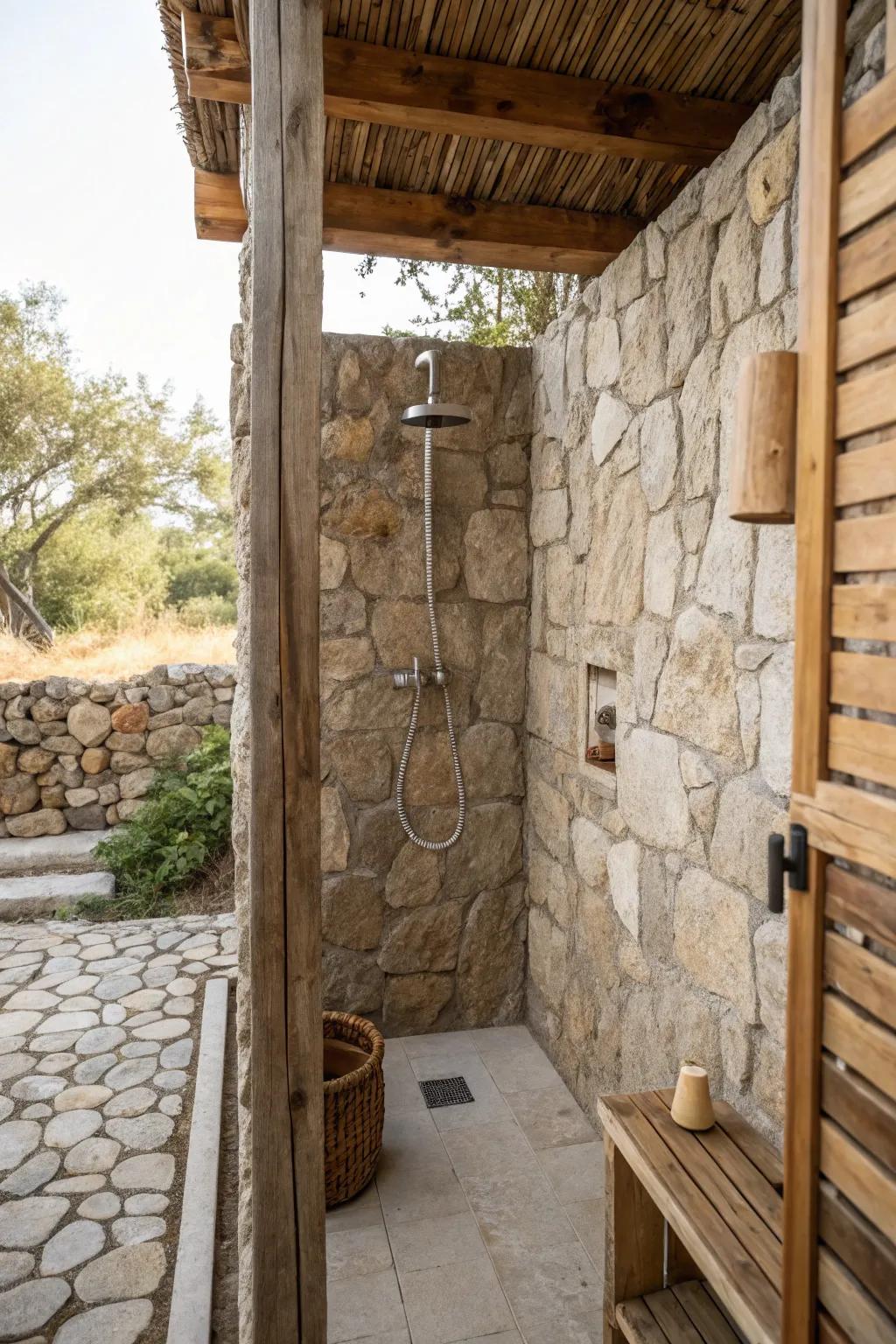 Simple decor enhances the countryside charm by focusing on natural elements.