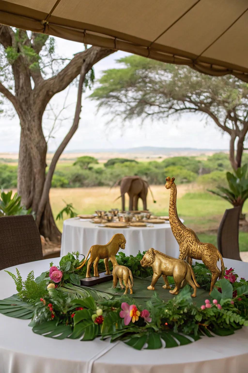 Gilded accents contribute a hint of grandeur.