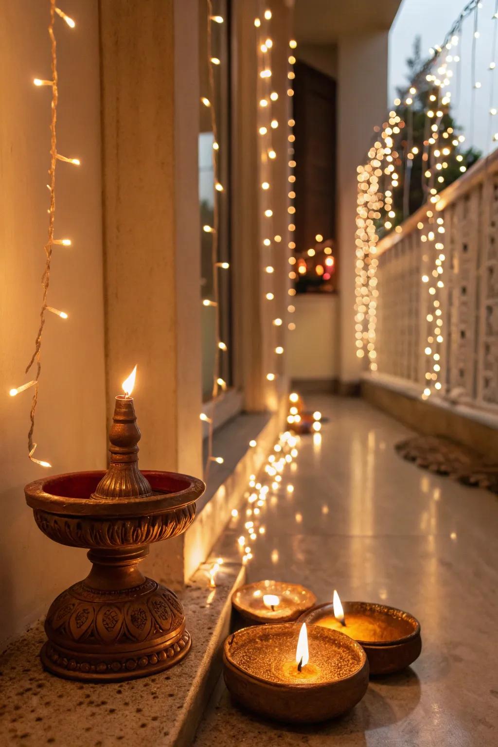 Lamps and lights fashion a welcoming and snug ambiance.