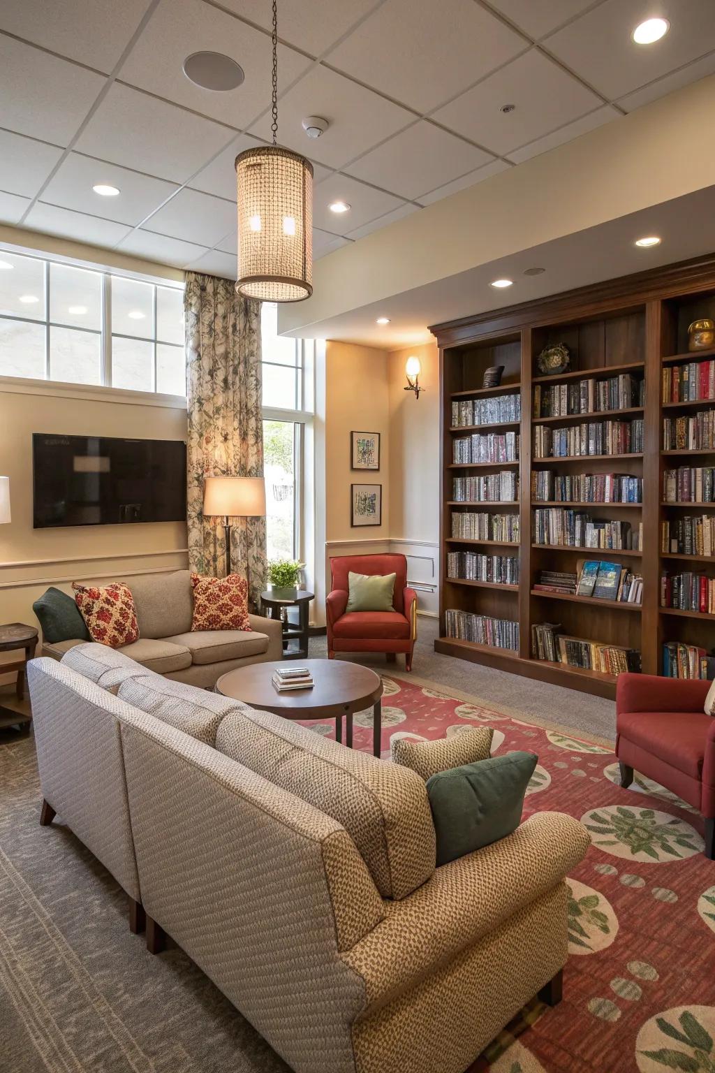 Designate zones for various activities in your multifunctional room.