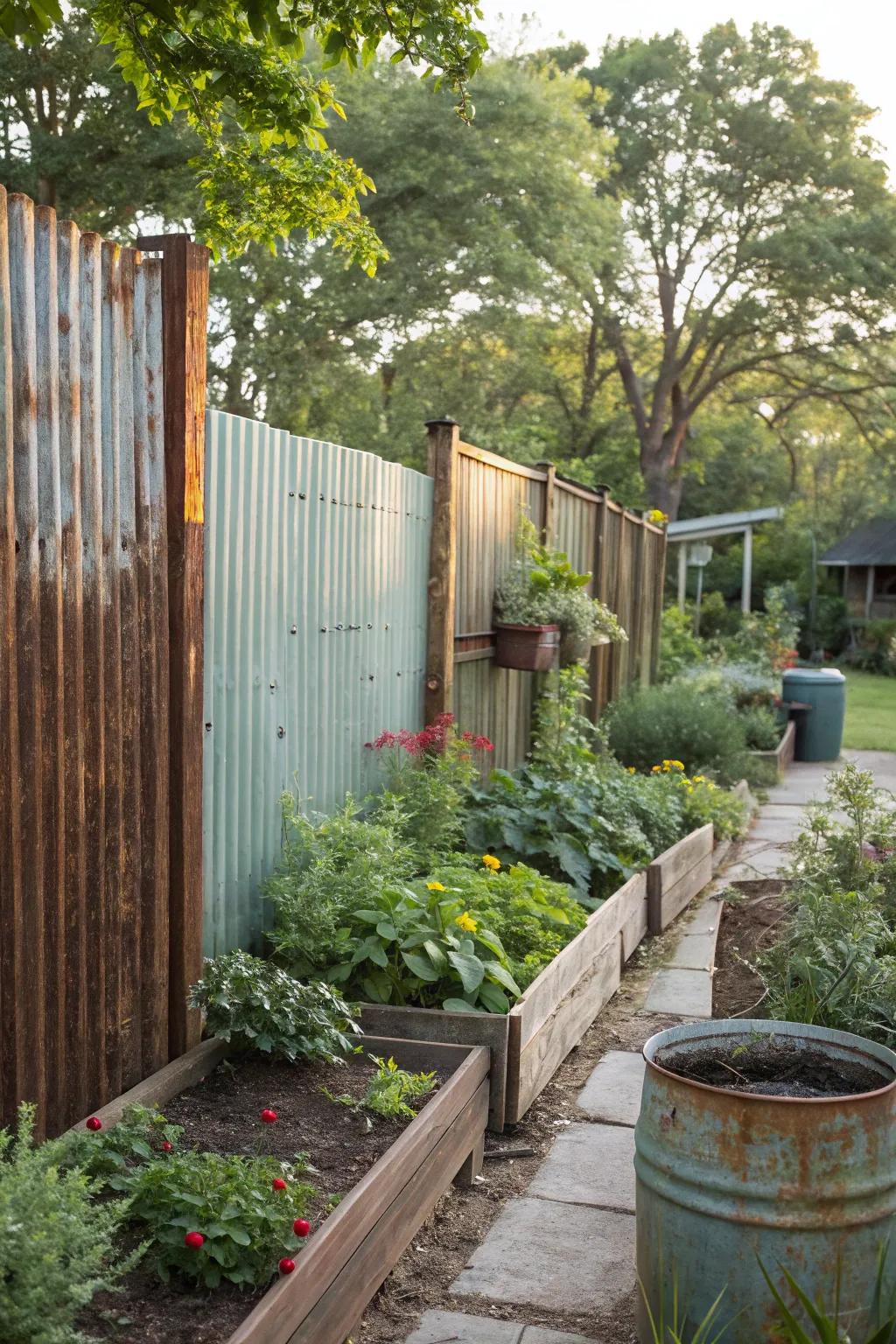 Recycled materials bring sustainability and style to this fence.