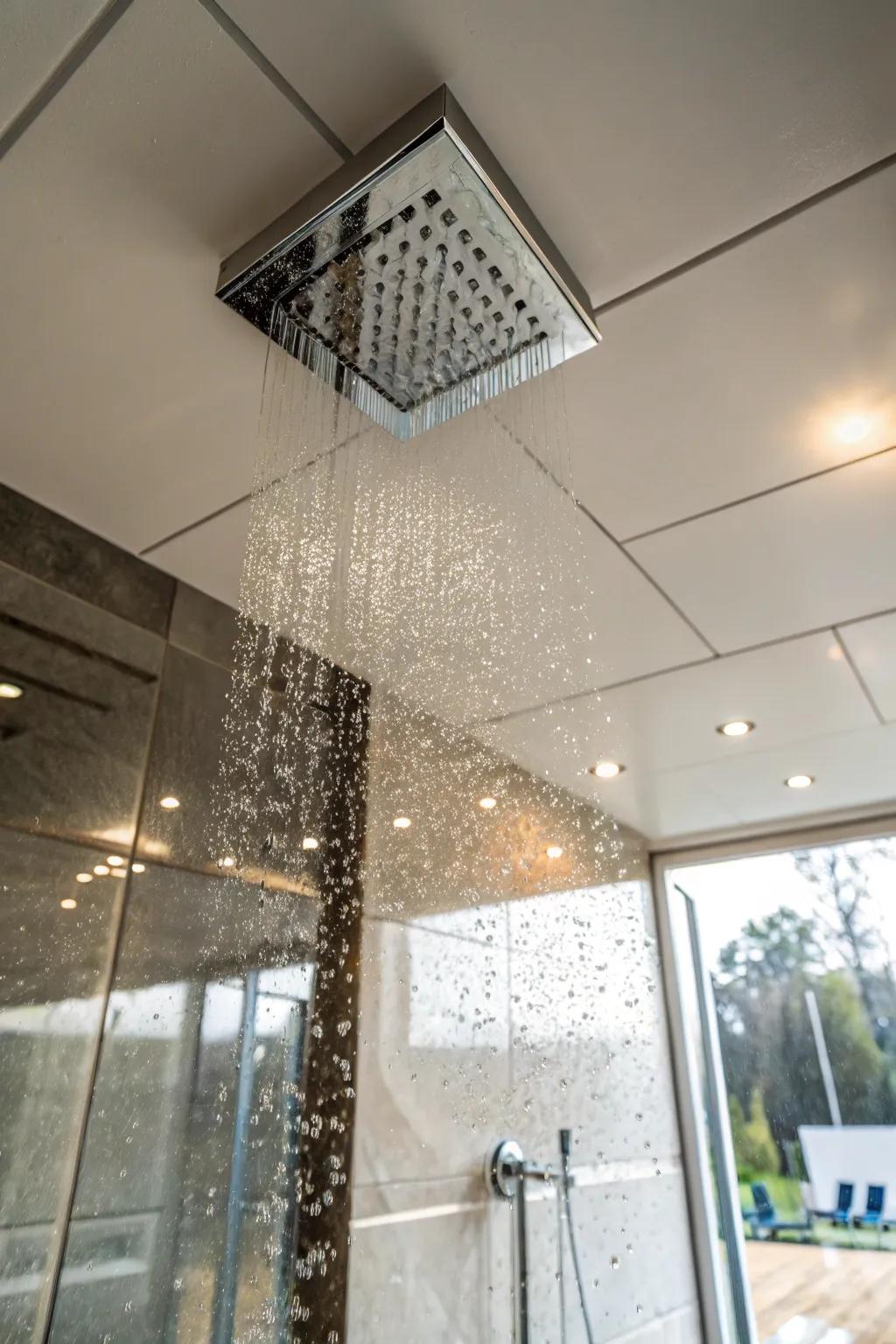 Reflective surfaces amplify light, creating an airy feel.