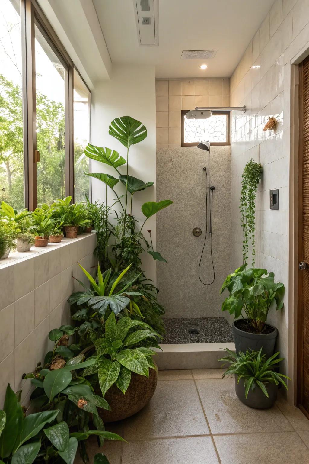 A mixture of flora sizes contributes profundity and diversification to your shower ornamentation.