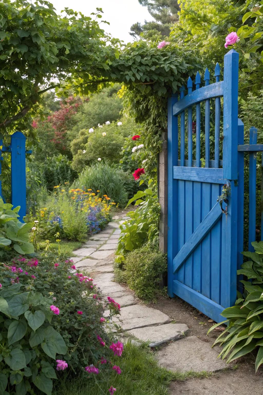 A vibrant entrance injecting a spirited hint into the garden.