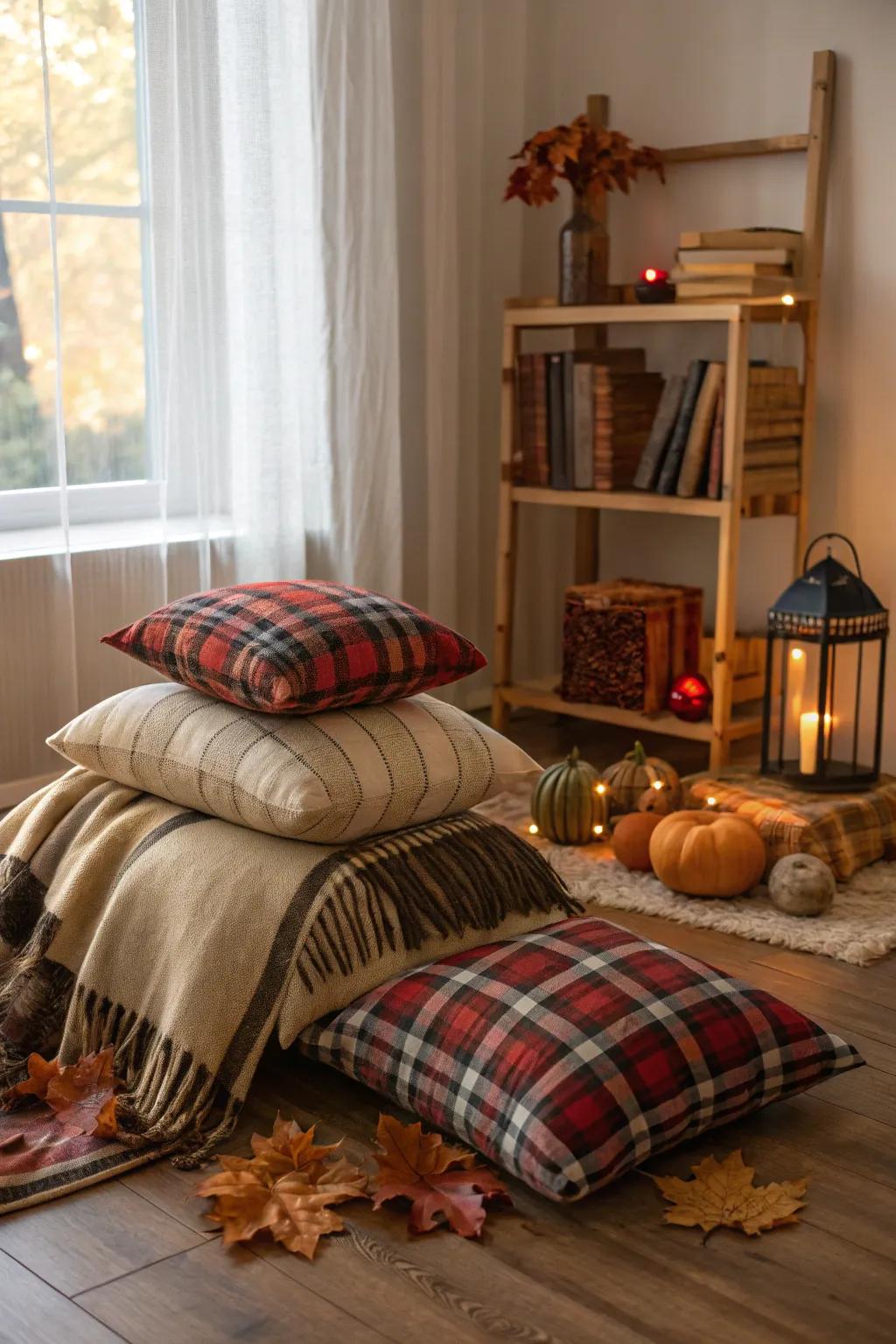 Tartan motifs deliver warmth and elegance.