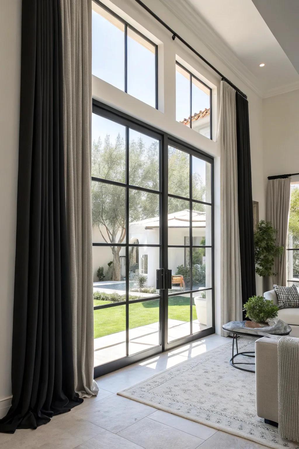 A striking and elegant touch is added by black trims.