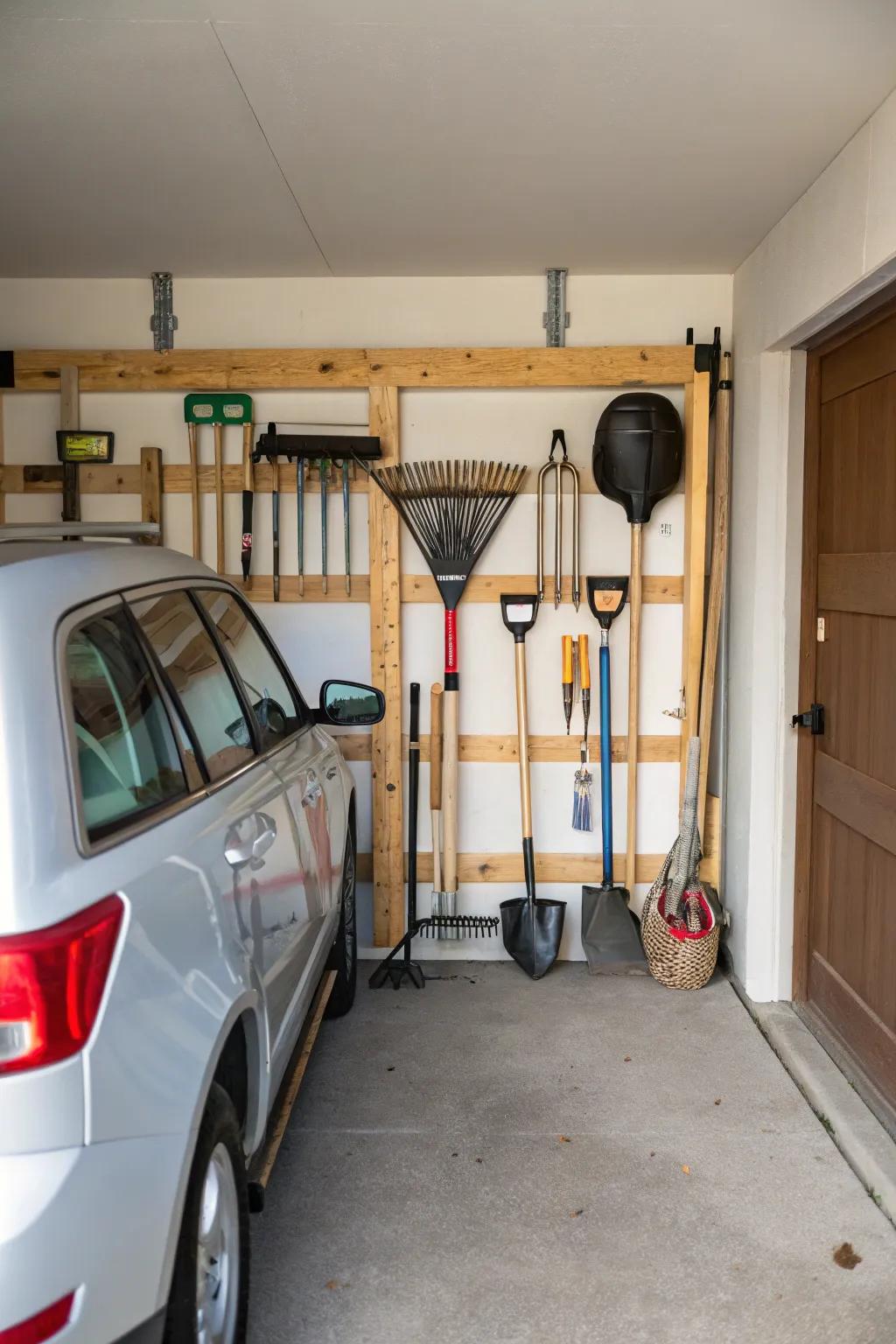 Keep your gardening tools neat and close at hand.