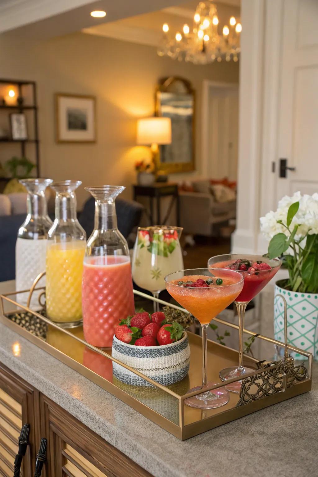 A refreshing beverage station that's sure to keep the celebration vibrant.