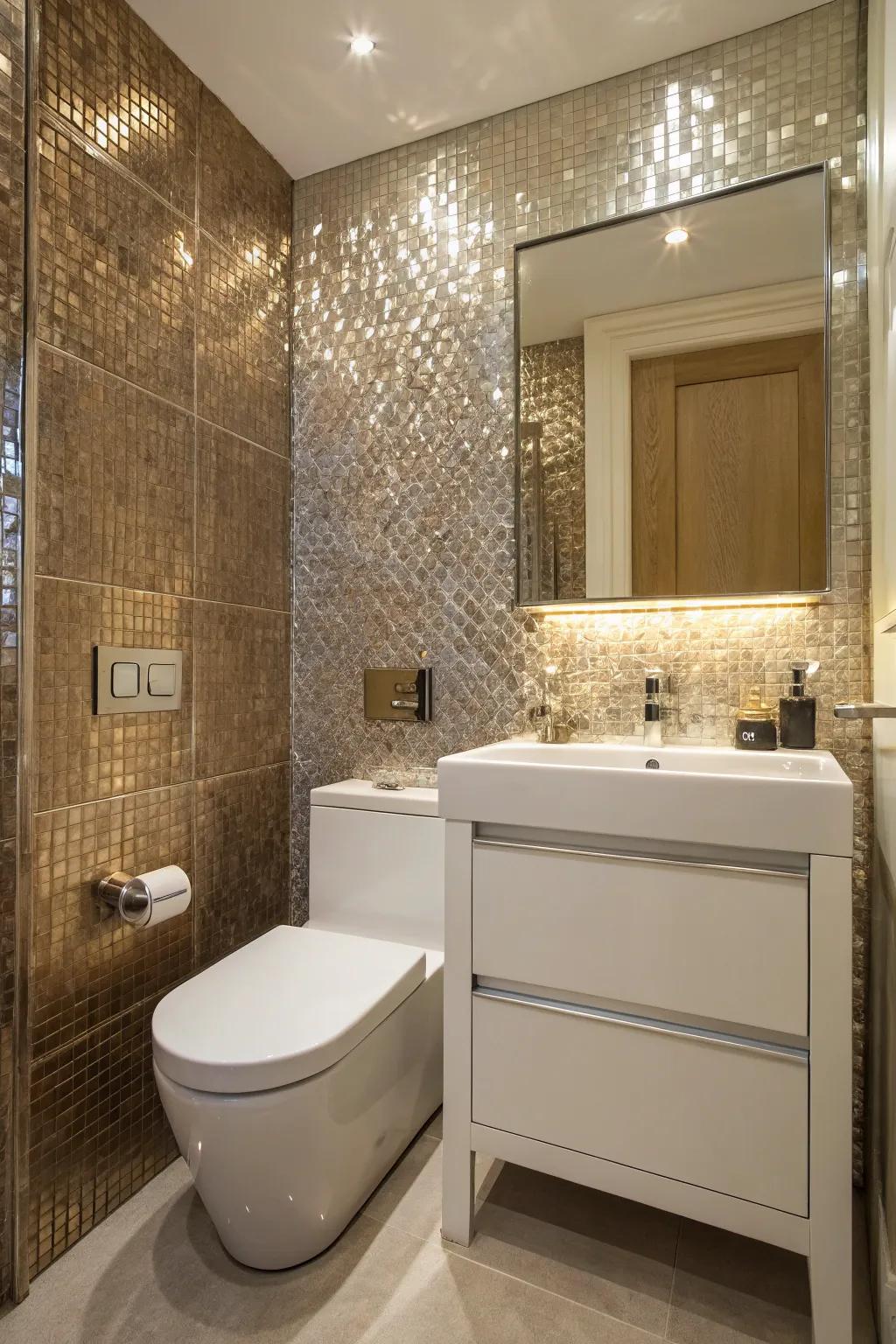 Metal highlights add luxury to confined areas.