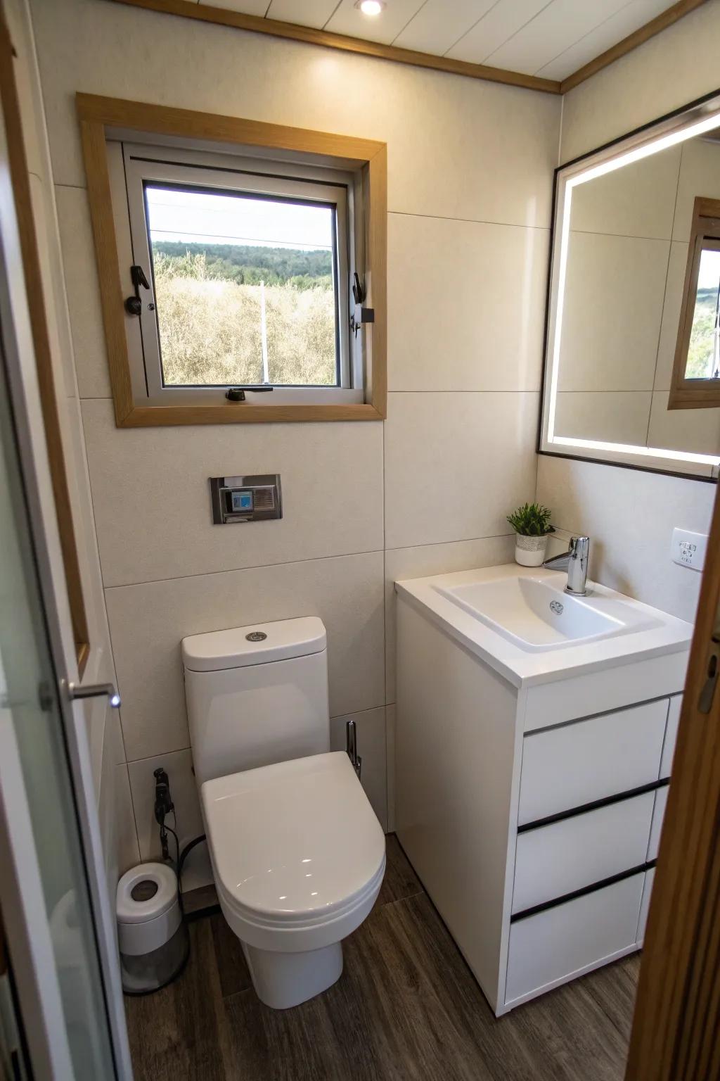 Compact fixtures maximize space and maintain functionality.