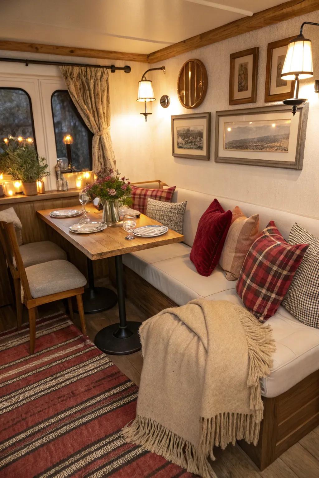 Cozy touches make the kitchen inviting.