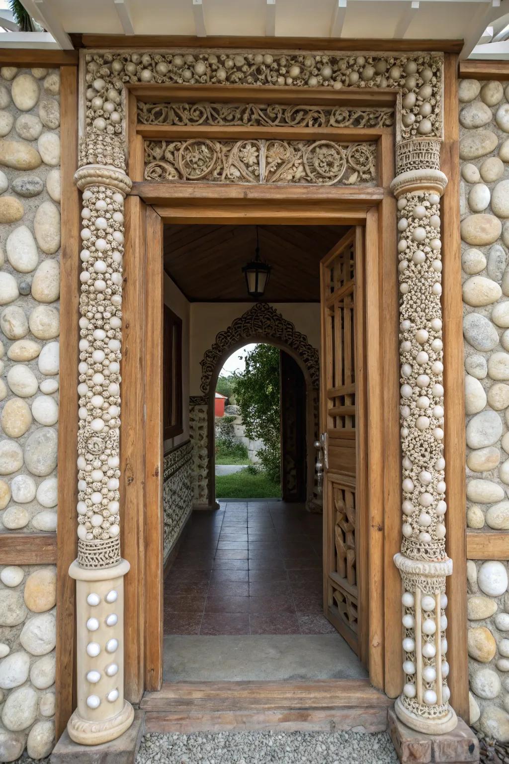 Architectural details bring character to a small entrance.