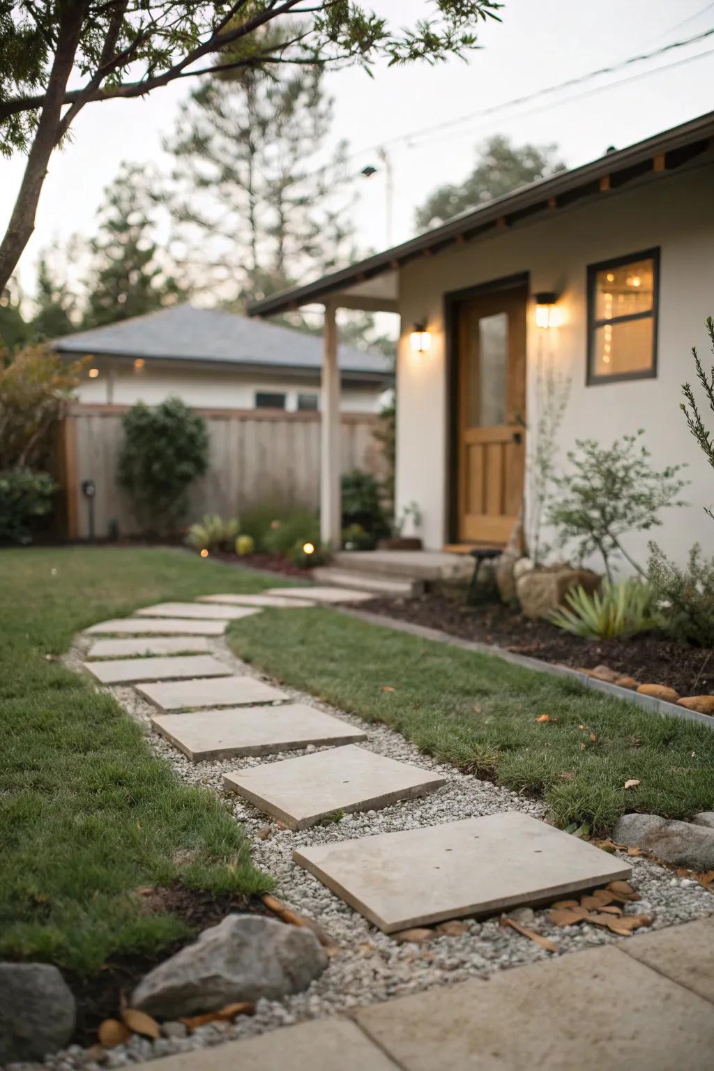 Simple pathways deliver both practicality and elegance.