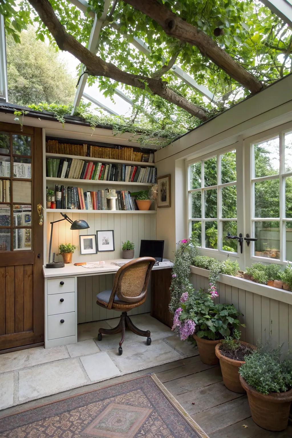 A practical and thoughtfully arranged garden office design.