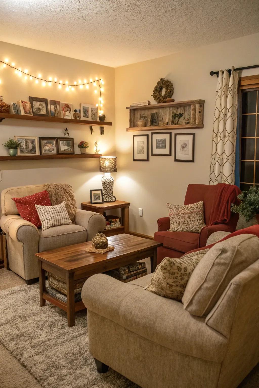 Compact layouts can turn a small room into an inviting space.