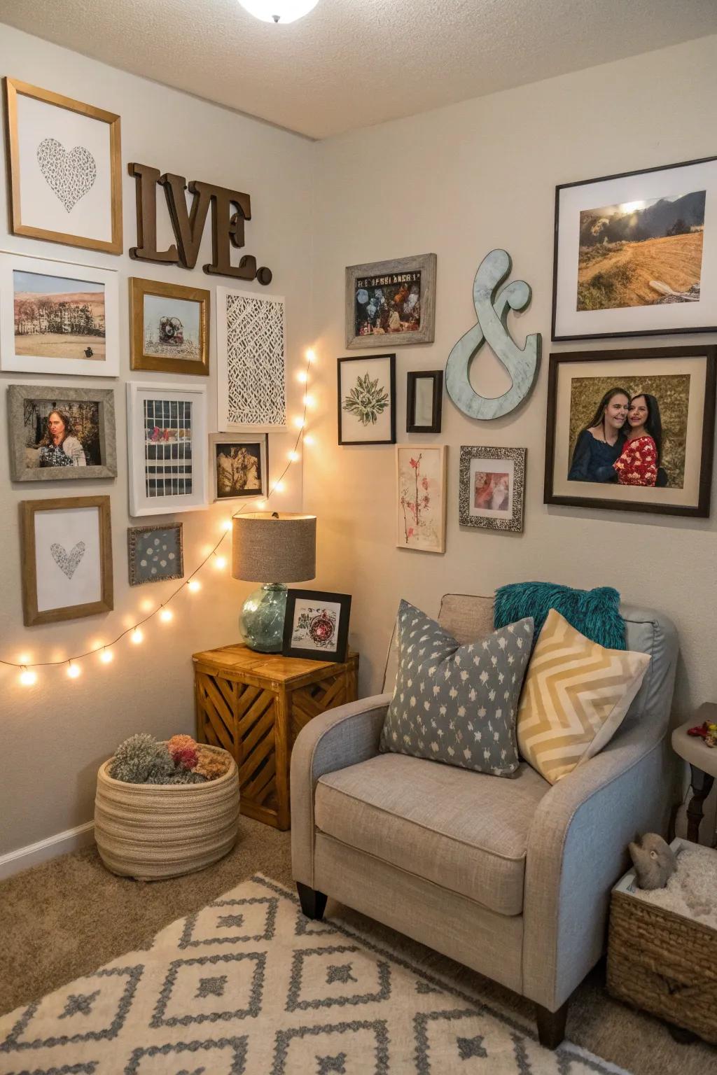 Personalized decor adds warmth and character.