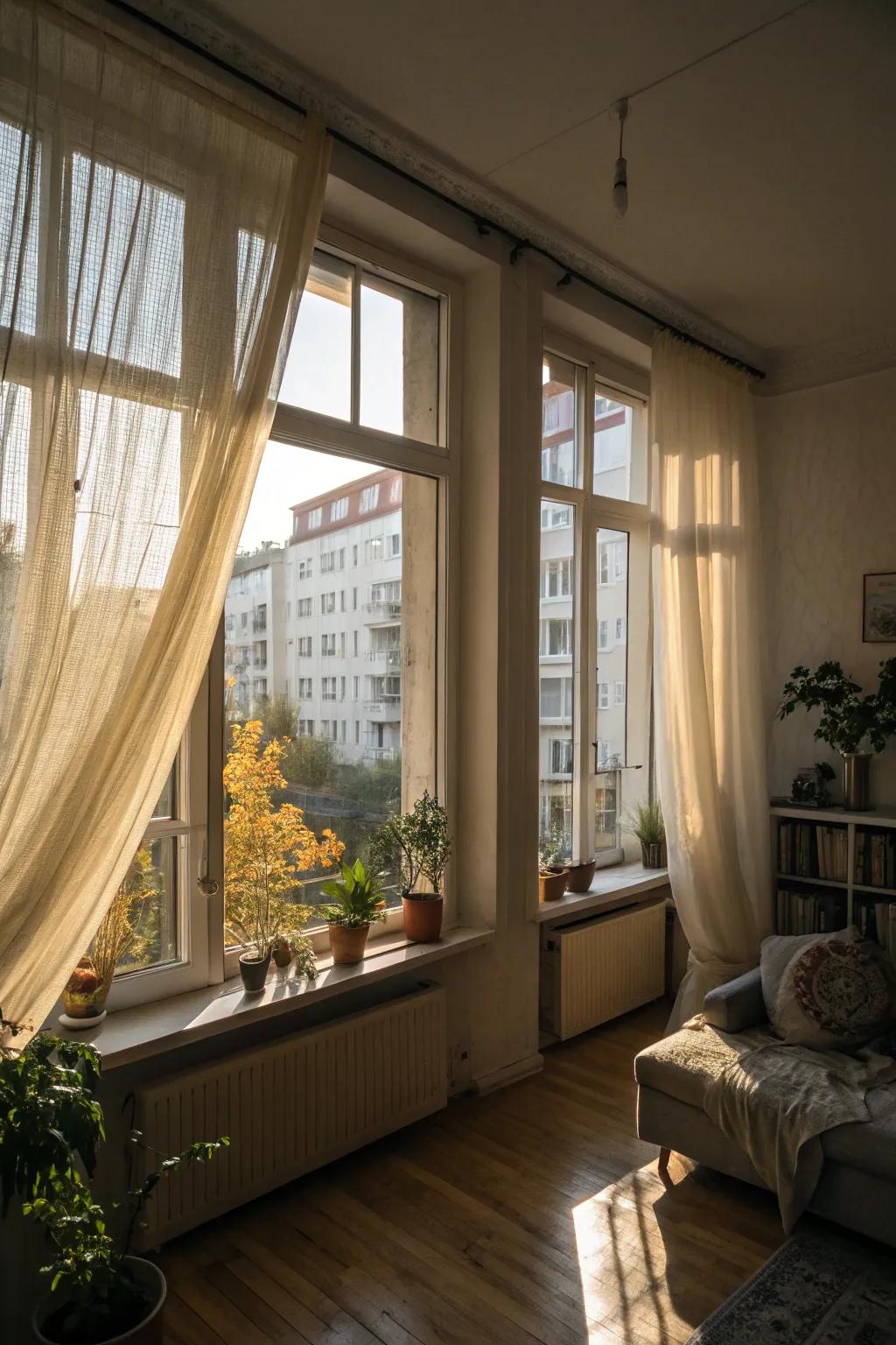 Natural light can make your apartment feel larger and more inviting.