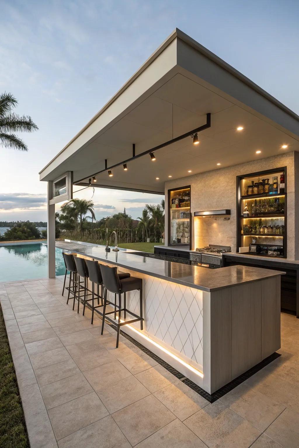 Smart storage keeps your pool bar neat and working well.