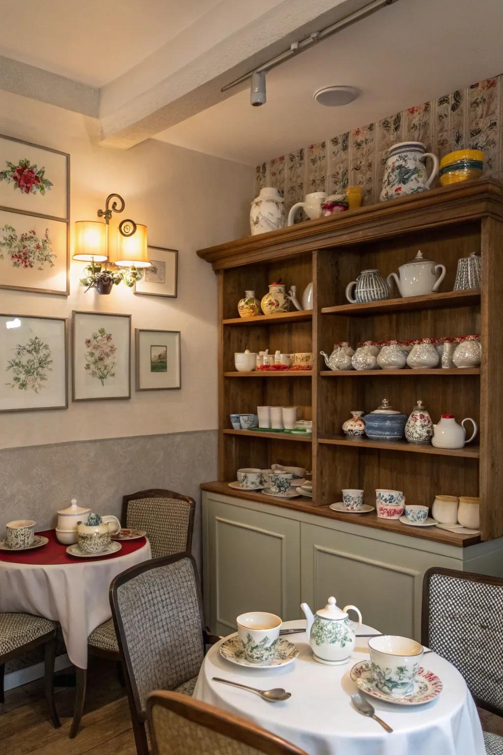 Smart storage ideas keep your tea area neat and stylish.