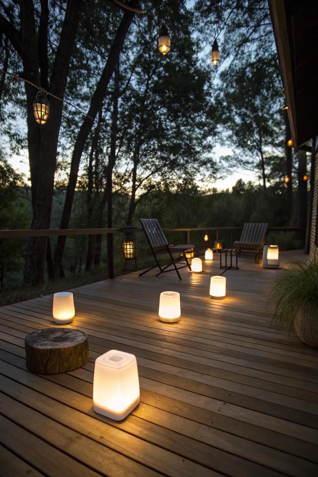Portable solar standing lamps provide adaptable lighting choices.