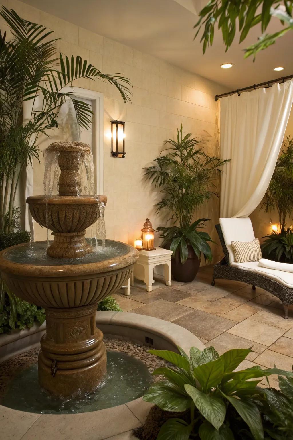 Improve relaxation with comforting water elements.