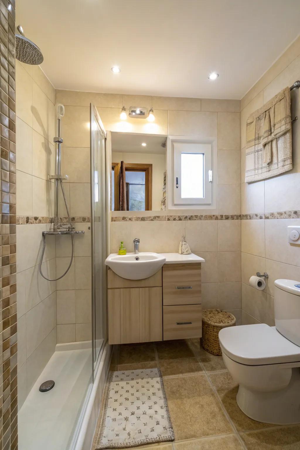 Color zoning makes the room appear more expansive.