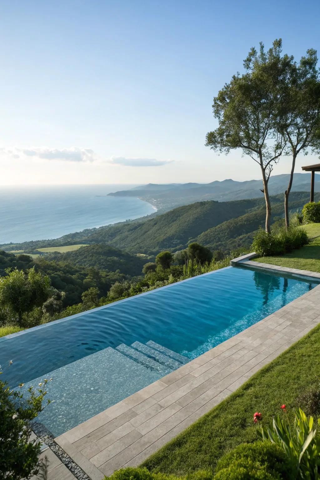 Realize a stunning appearance with a limitless-edge petite pool.