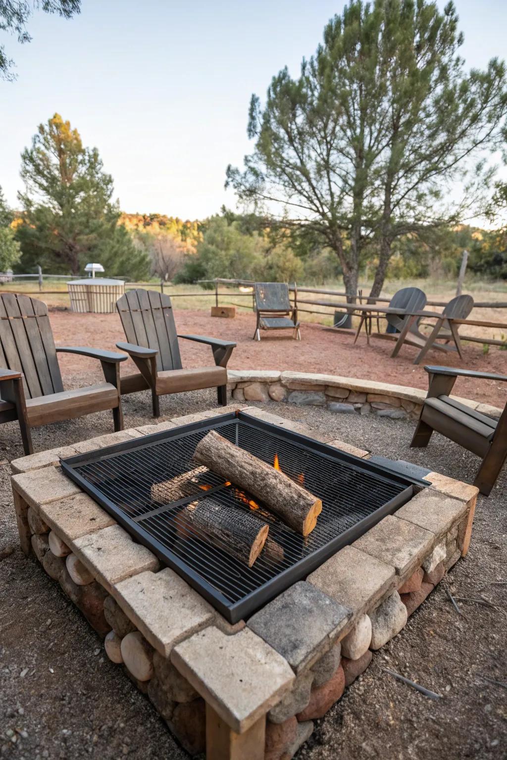 Cooking racks inject extra functionality into fire pits.