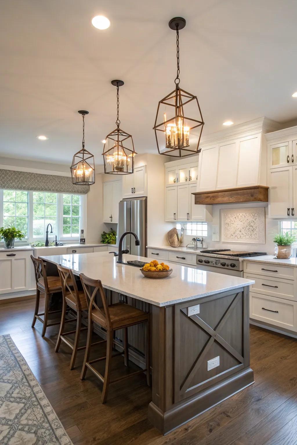 Pendant lights emphasize focal points in kitchen areas with flair and purpose.