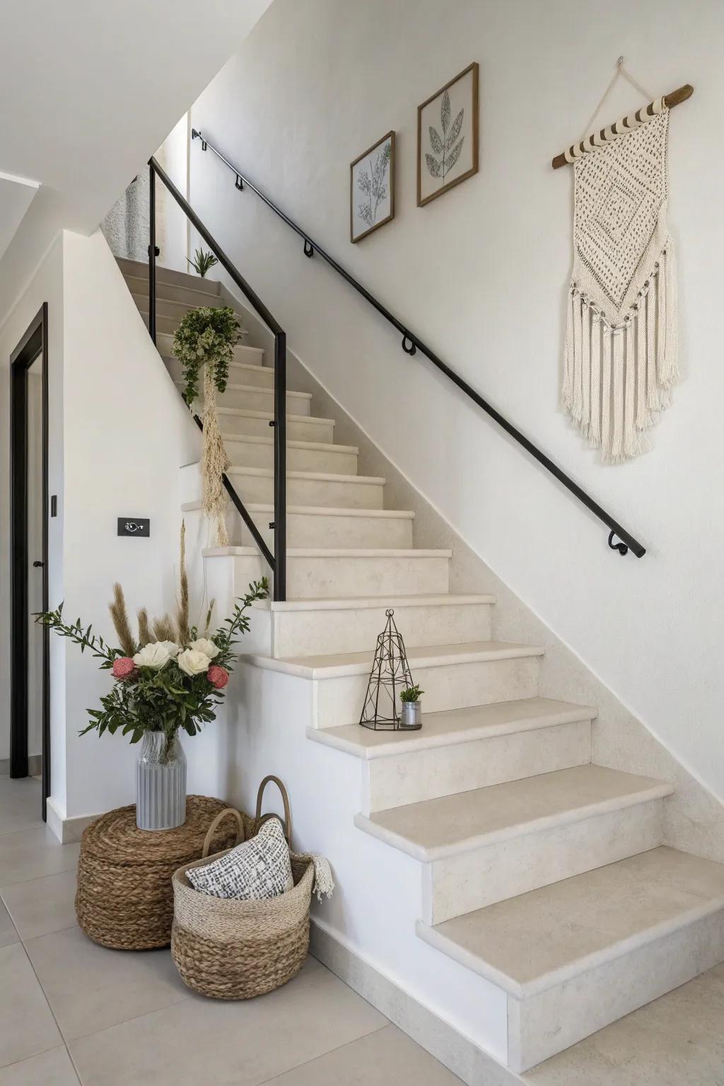 A minimalist design provides a sleek, contemporary appearance.