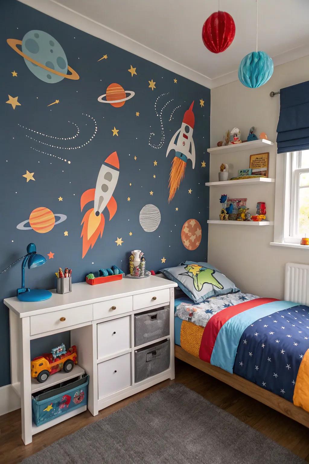 Experience the solar system from their room.