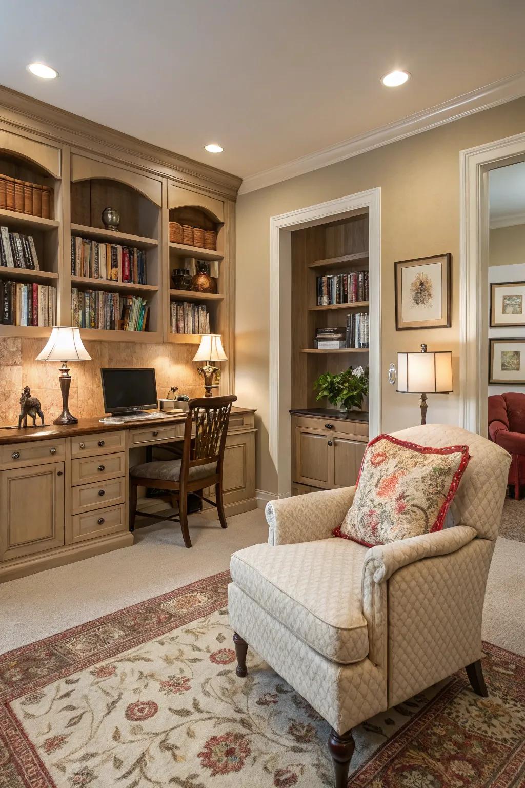 Color coordination creates a harmonious look.