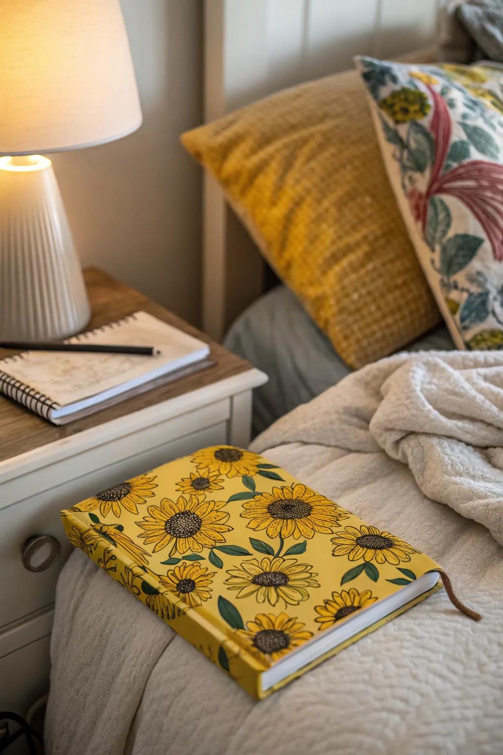 A sunflower-themed journal for capturing inspirations.