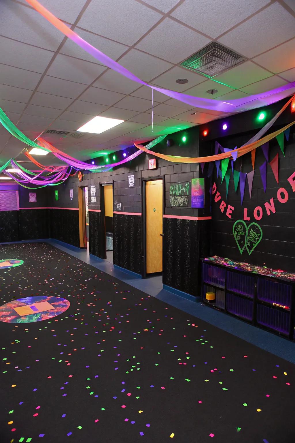 Brighten the night with a thrilling glow-in-the-dark dance party.