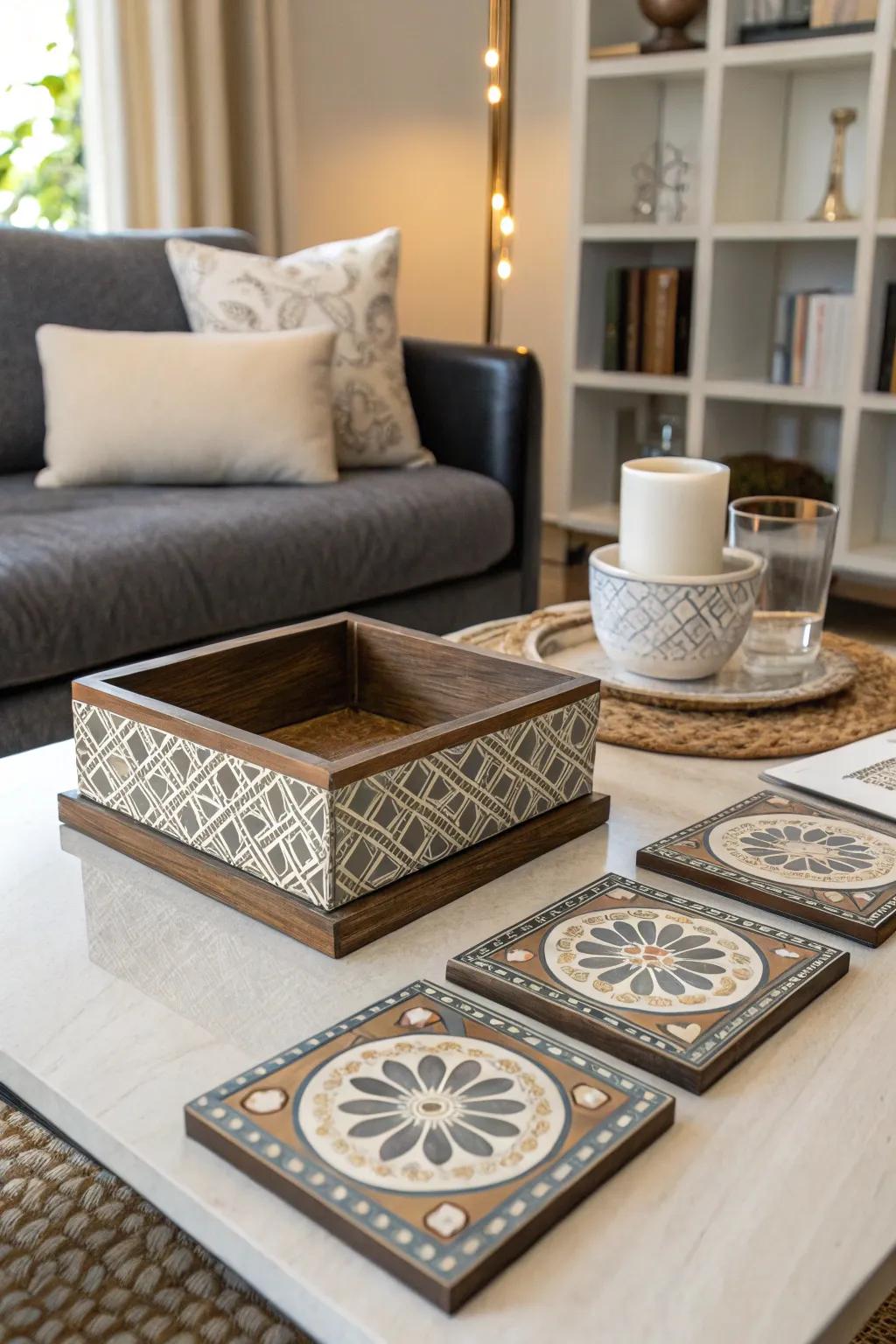 Functional decorative pieces provide both style and practicality.