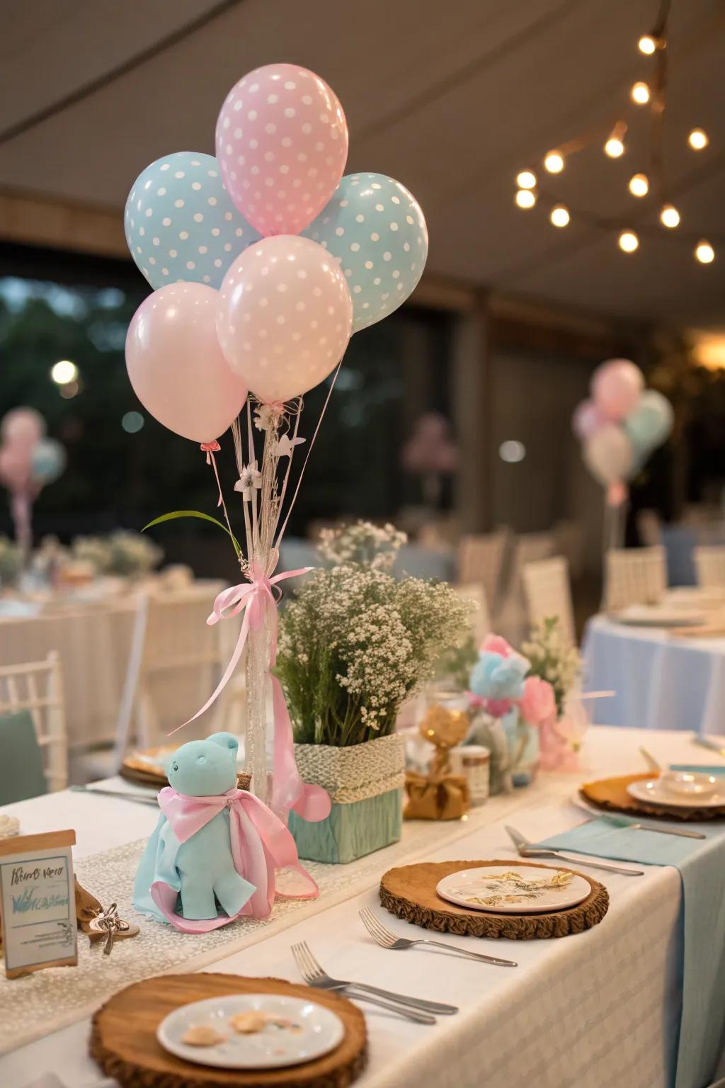 Charming focal points featuring baby-related props for added appeal.