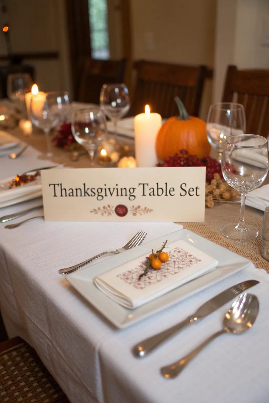 Name cards contribute a personal highlight to your Thanksgiving table.