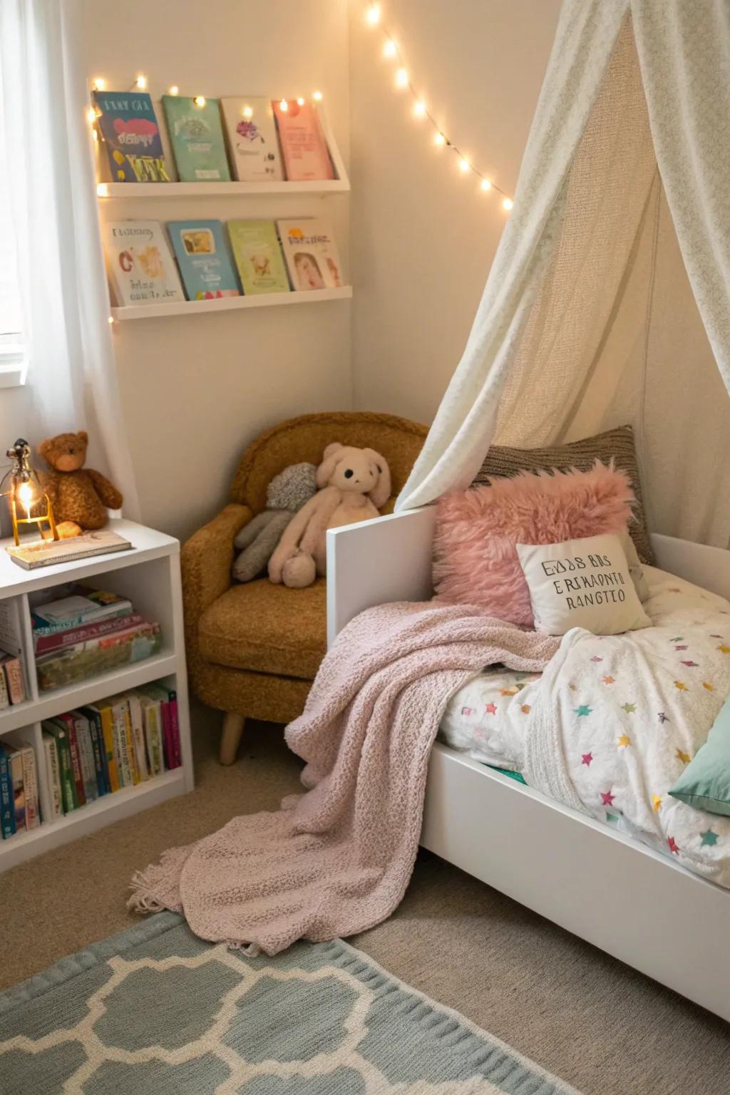 Comforting textiles designed for a snug, enticing bed.