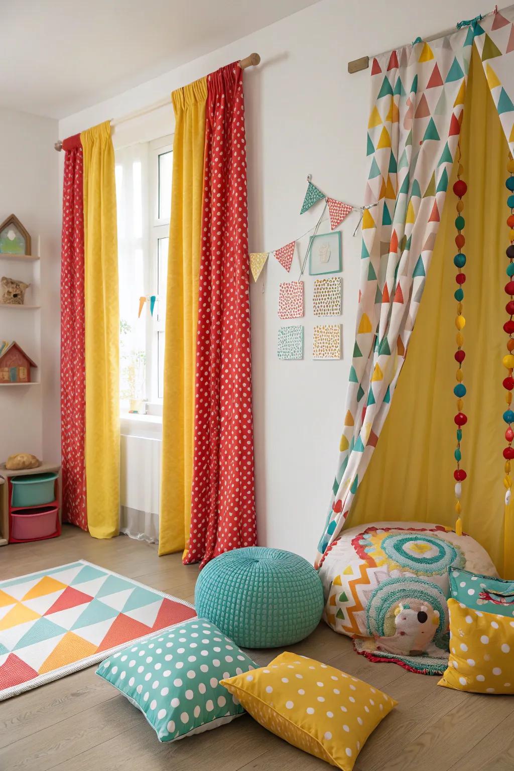 Colorful patterns engage the senses and cultivate a lively atmosphere.