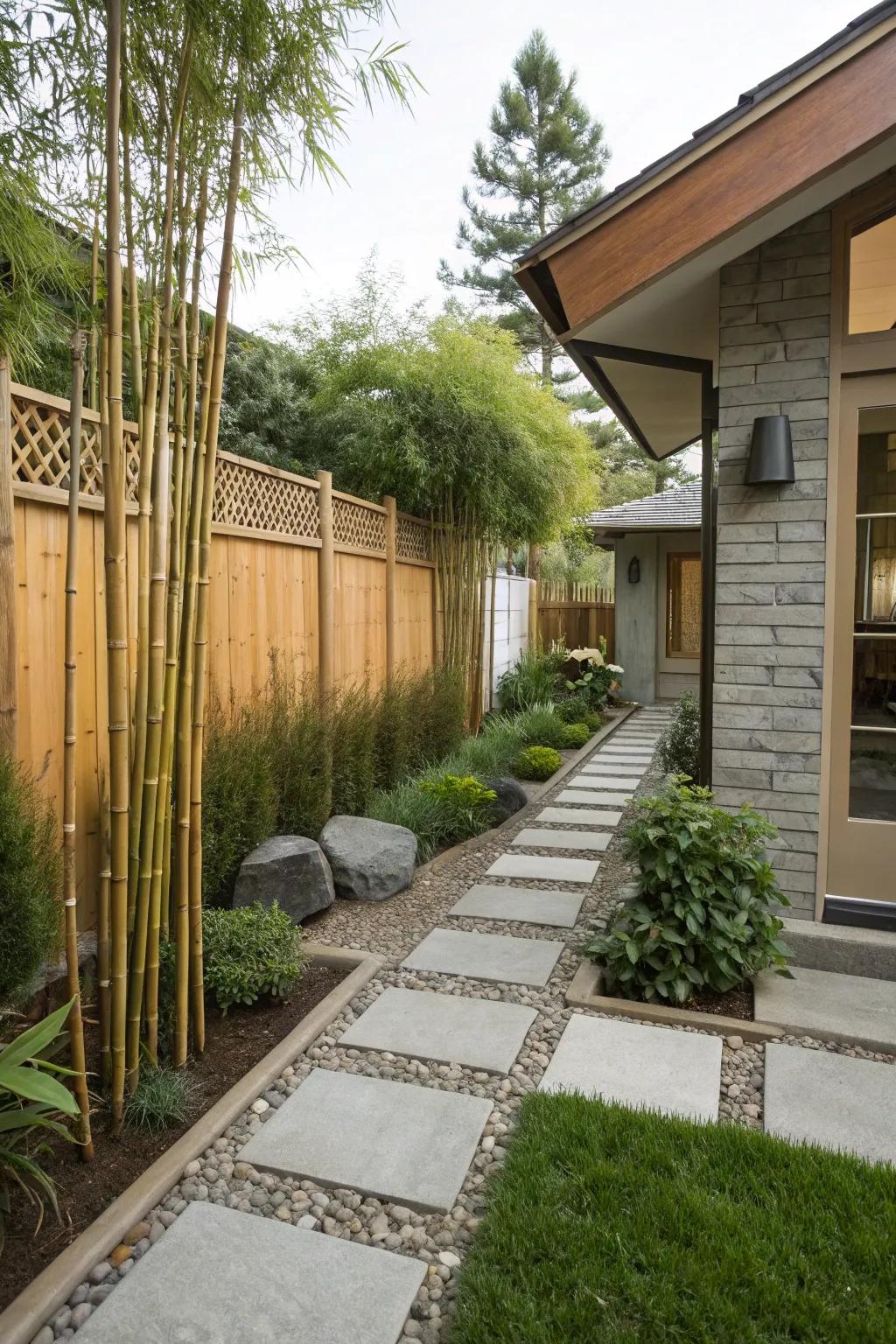 Wood and stone elements deliver a natural impression to the garden.