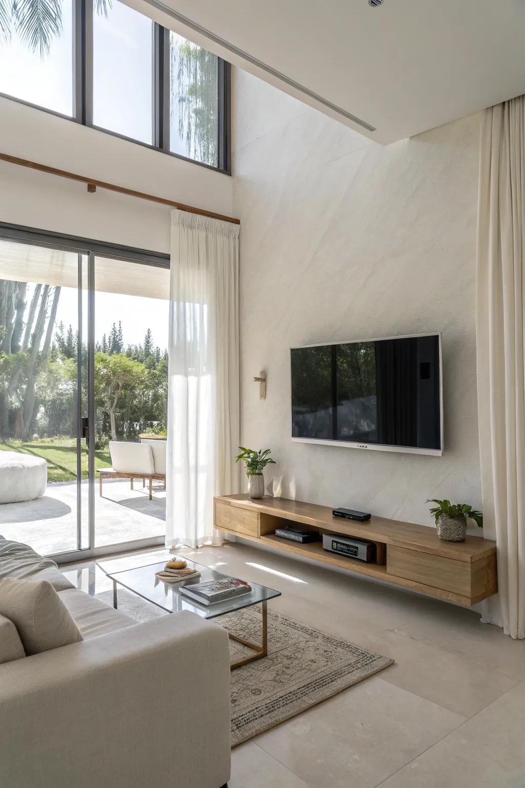 Keep it simple with a minimalist frame-free TV design.
