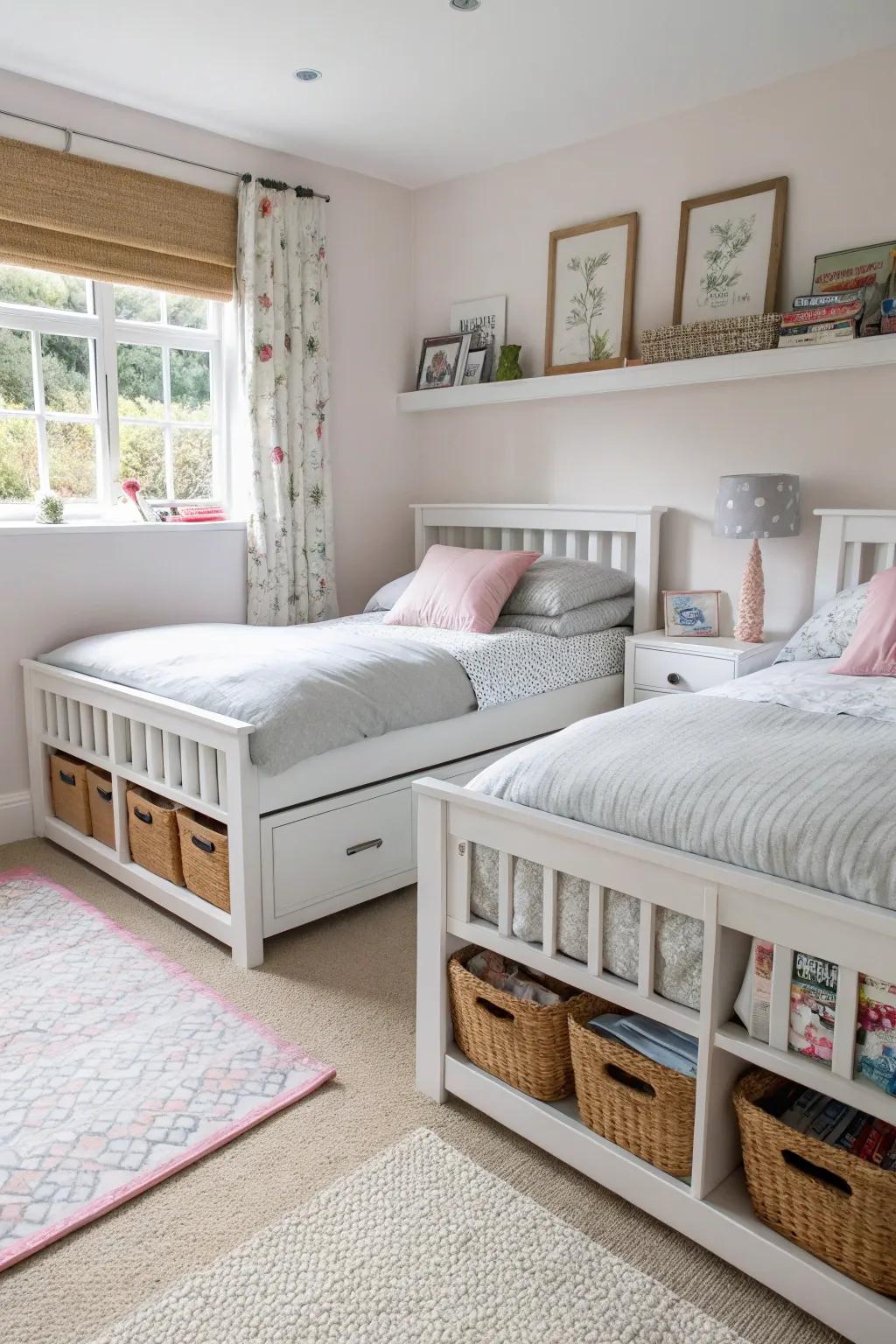 With the aid of smart storage, you can be assured that the room remains tidy and mess-free.
