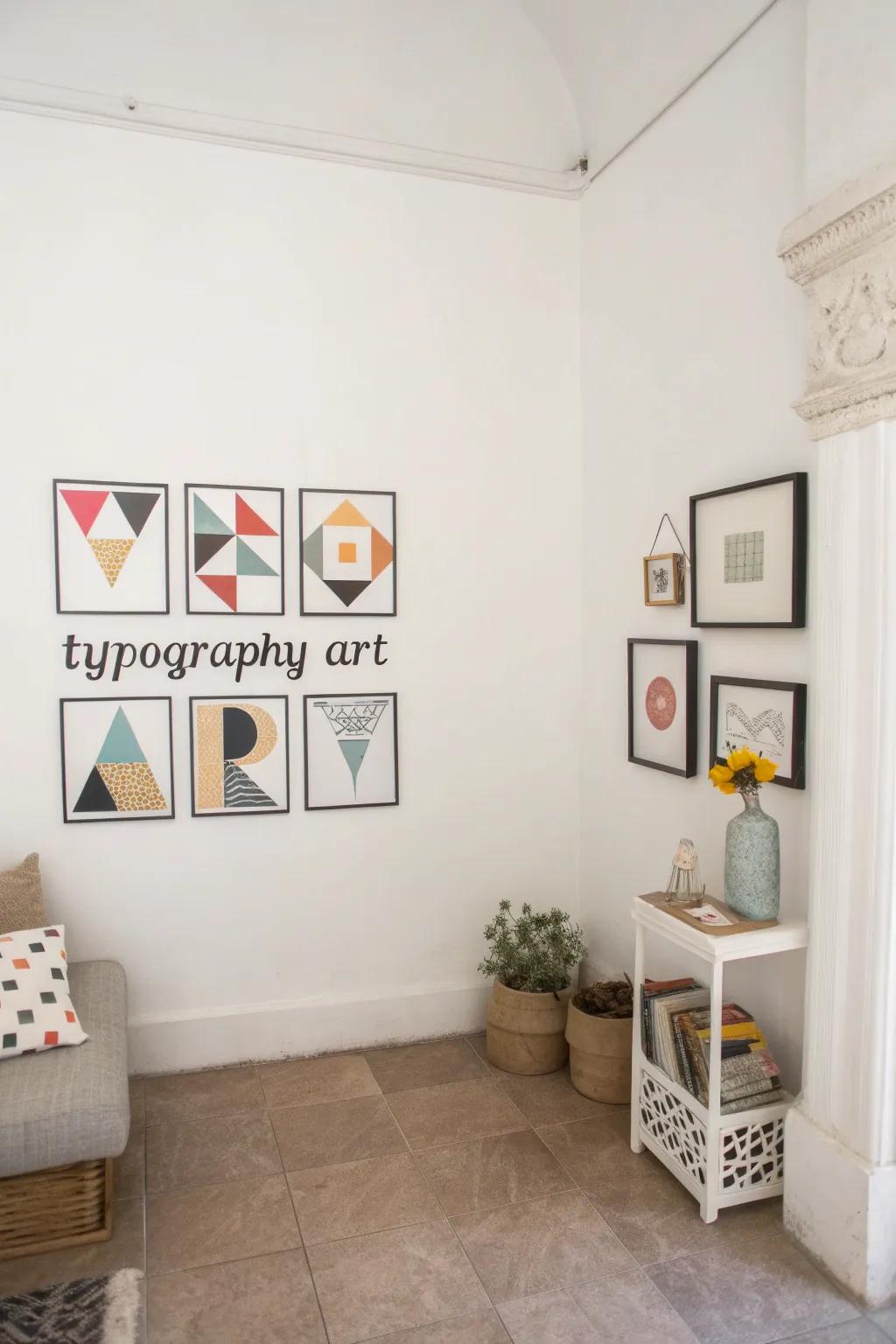 Geometric shapes offer a contemporary spin to typography.