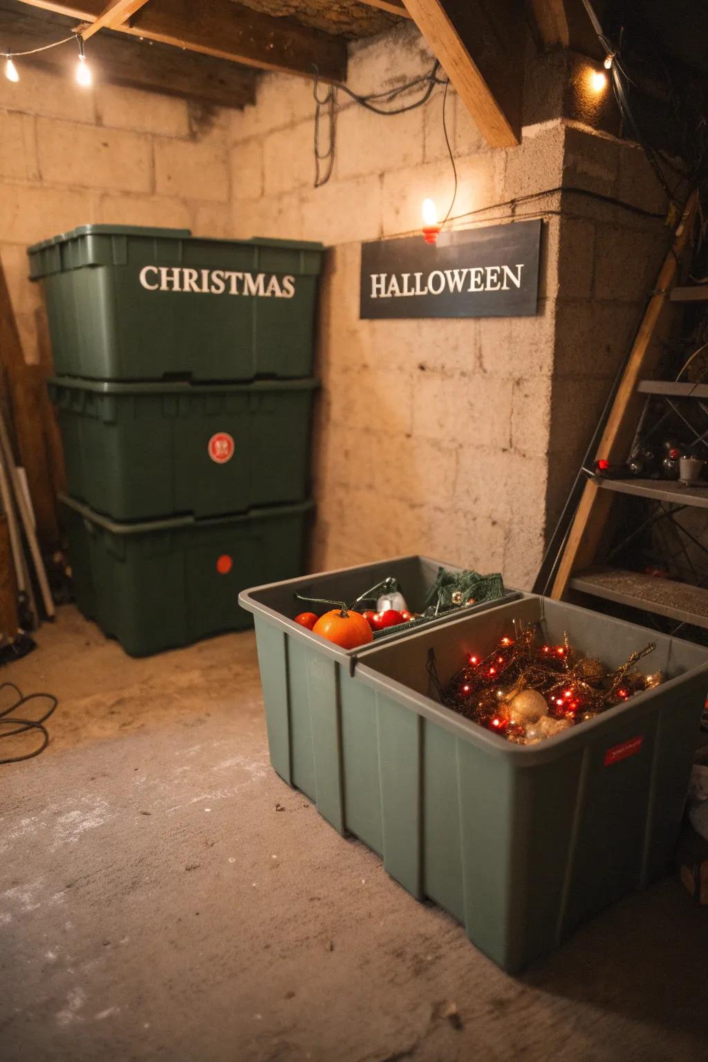 Seasonal items find a perfect home beneath the house.