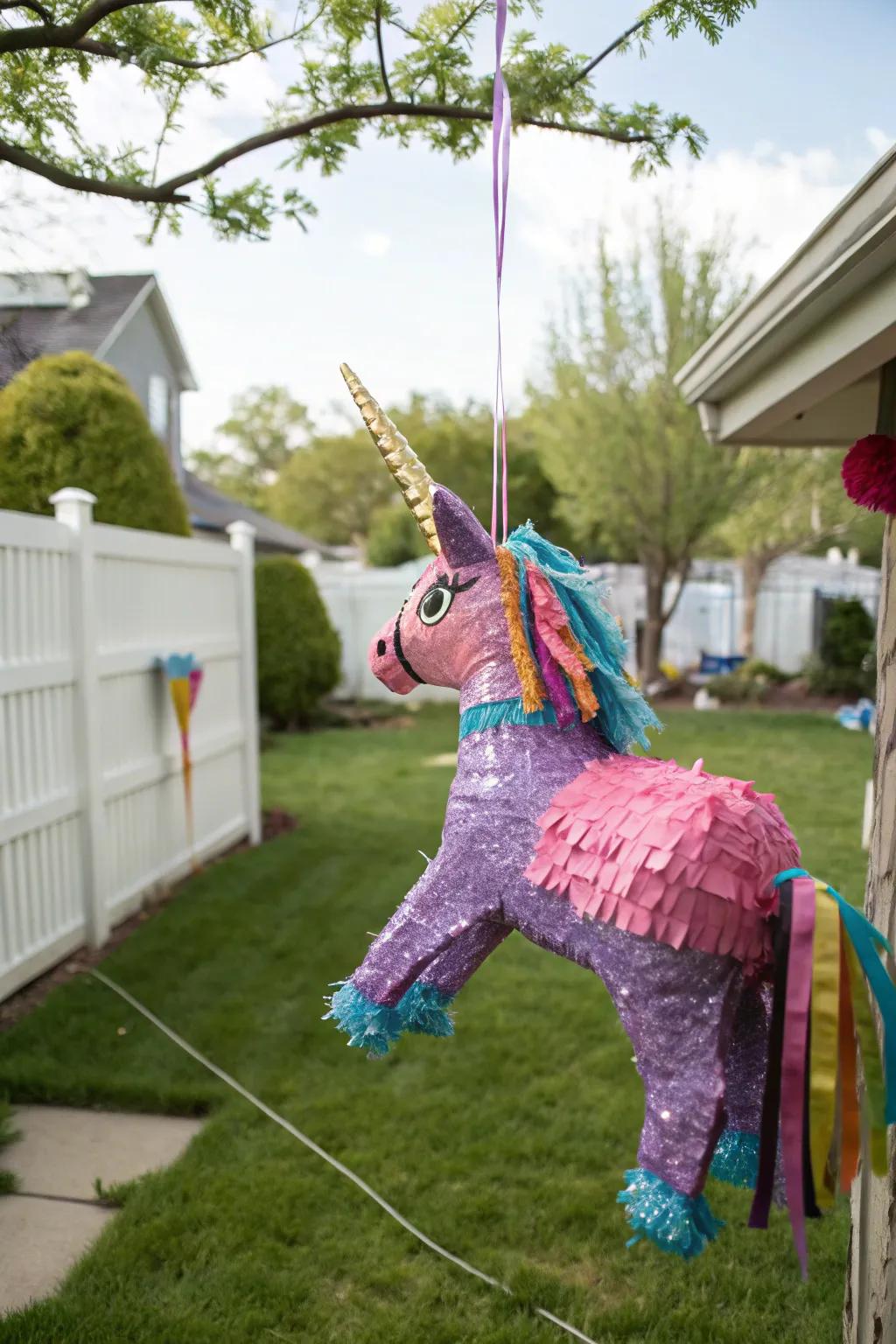 A self-made unicorn basher prepared for celebration amusement.