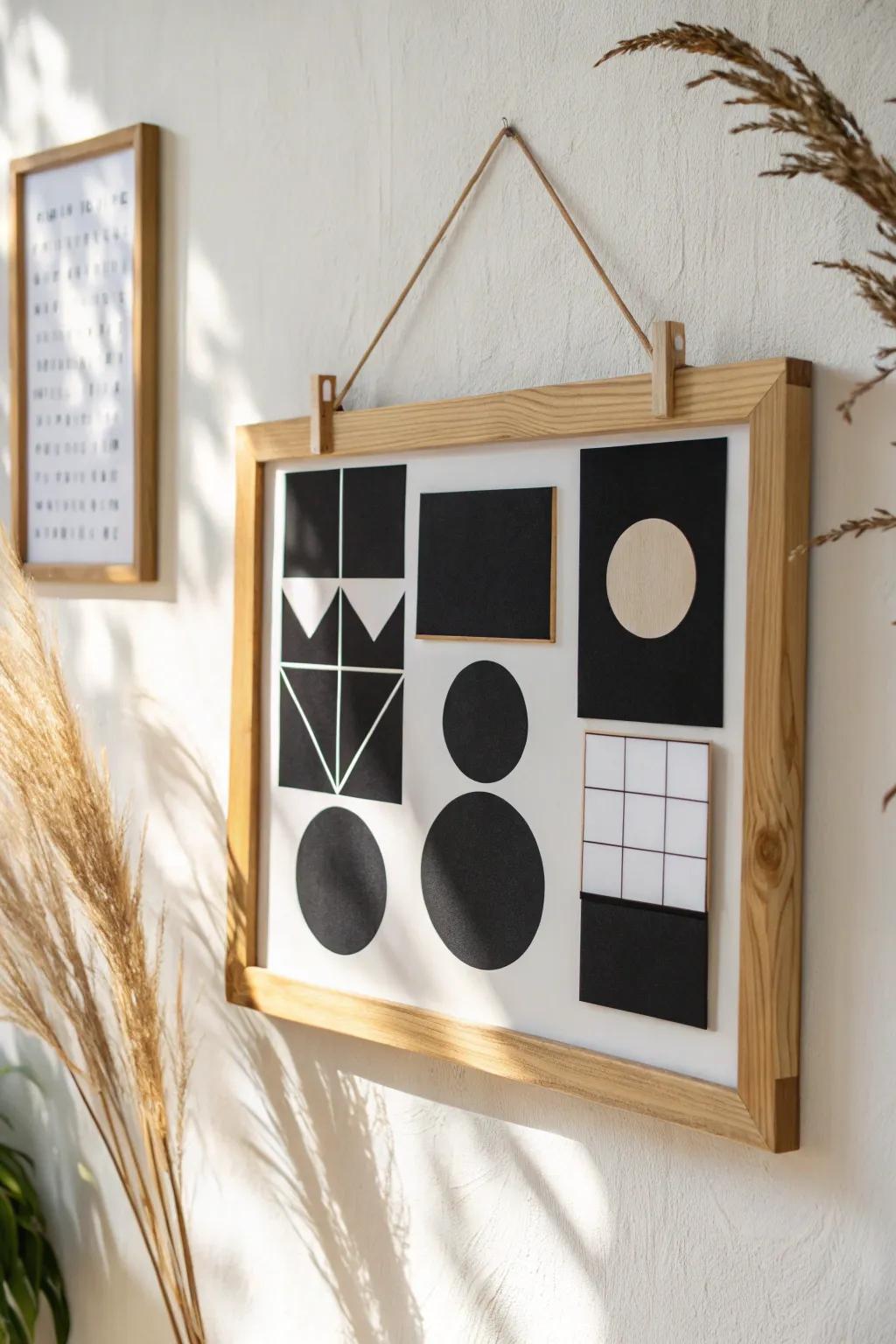 Elevate your space with minimalist elegance: a monochrome bulletin board that breathes simplicity and style.