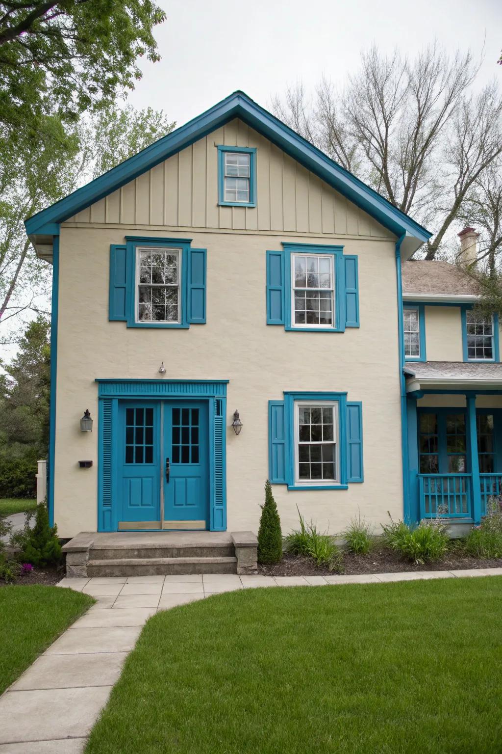 A home featuring contrasting trim that makes architectural features pop.