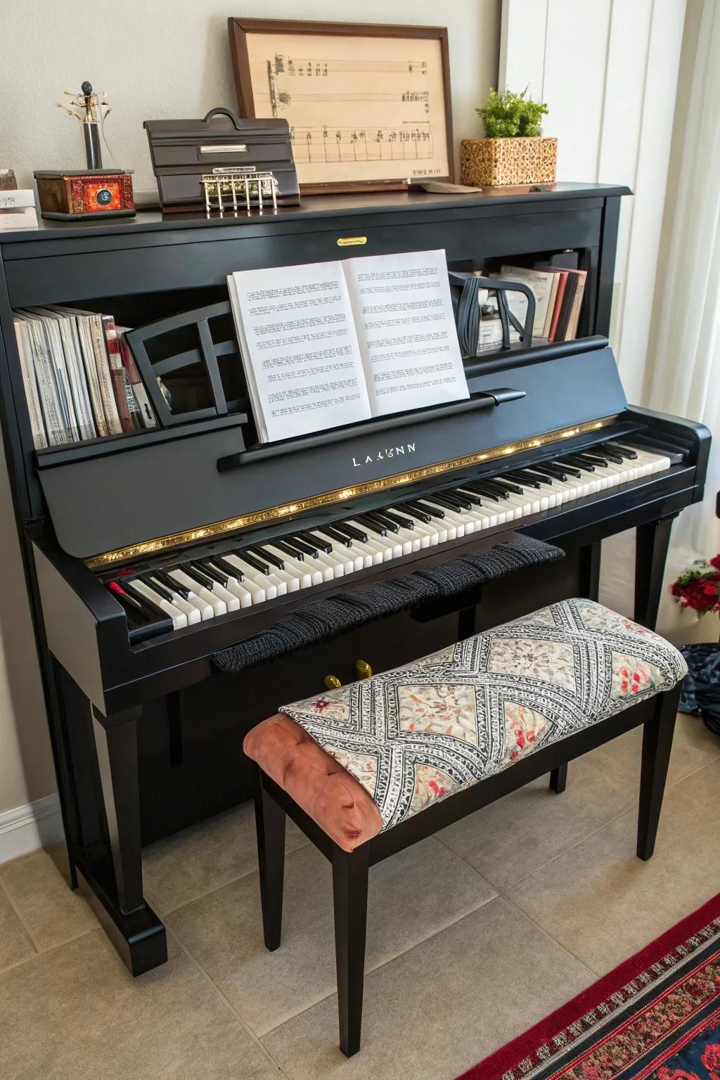 Maintain organized and fashionable storage for your music necessities.