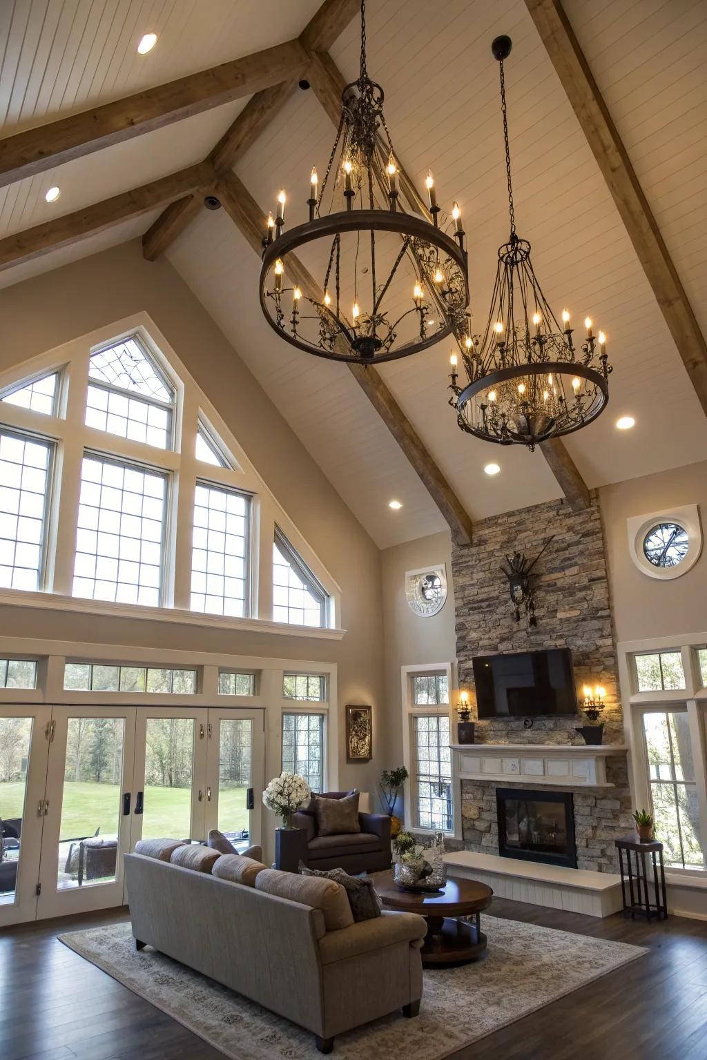 Combining styles creates a unique lighting aesthetic.